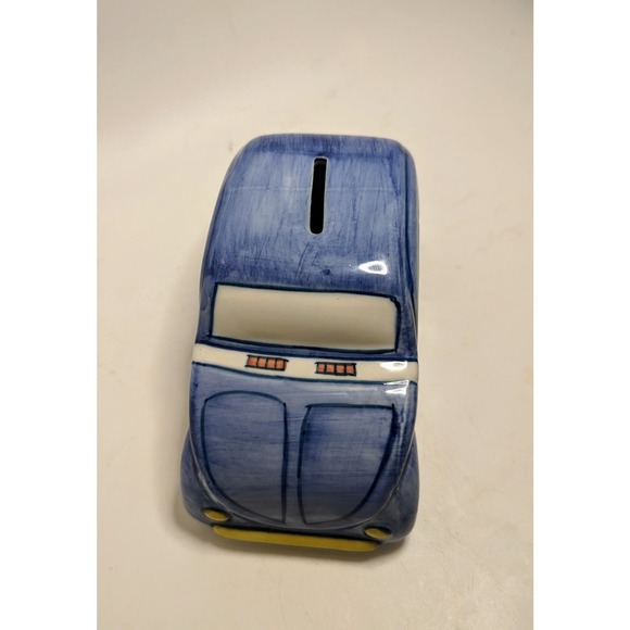 Vintage 2003 Andrea By Sadek Ceramic Volkswagen VW Bug Car Coin Bank Porcelain - Picture 3 of 6